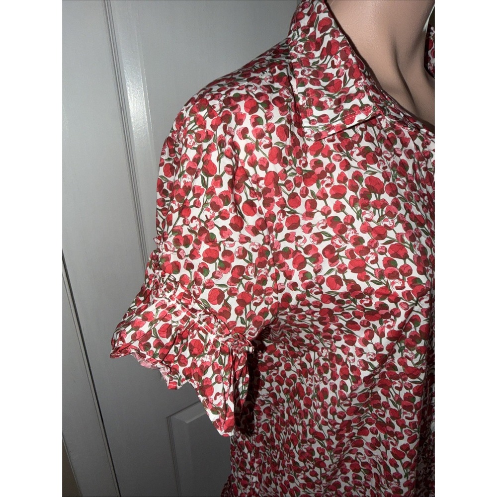 J. Crew Amelia Cotton Dress in Liberty Eliza's Red Floral Womens Medium - Picture 6 of 16